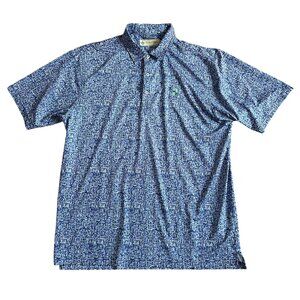 Donald Ross Sportswear Men's Size L Blue Patterned Polo Golf Shirt